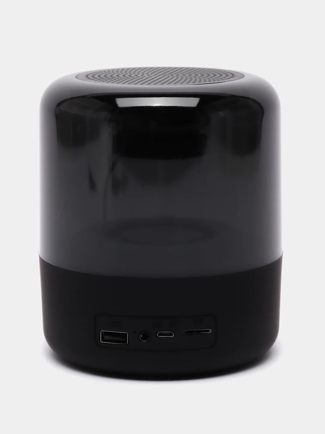 Черный портативная Bluetooth колонка-ночник с прозрачным корпусом, с красочным рельефным свечением