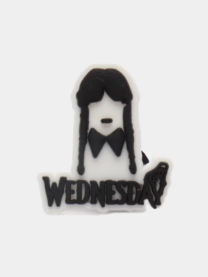 Багровый джиббитсы для украшения обуви, крокс / сабо "Уэнсдей" (Wednesday) Джибитс