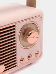 Розовый портативная беспроводная мини колонка в стиле ретро Bluetooth, динамик FM радио, приемник