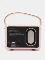 Розовый портативная беспроводная мини колонка в стиле ретро Bluetooth, динамик FM радио, приемник
