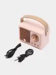 Розовый портативная беспроводная мини колонка в стиле ретро Bluetooth, динамик FM радио, приемник