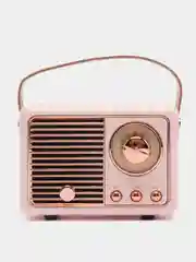 Розовый портативная беспроводная мини колонка в стиле ретро Bluetooth, динамик FM радио, приемник