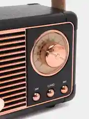 Черный портативная беспроводная мини колонка в стиле ретро Bluetooth, динамик FM радио, приемник
