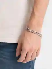 Серебряный браслет мужской, из нержавеющей стали, цепочка на руку