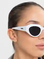 Белый солнцезащитные очки овальные