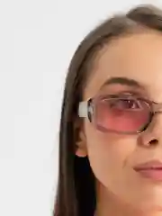 Розовый прямоугольные солнцезащитные очки