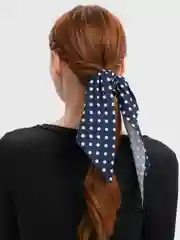 Индиго платок в горошек на резинке
