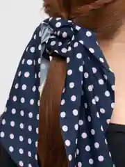 Индиго платок в горошек на резинке