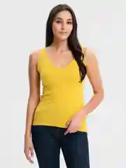 Желтый женский топ, базовый топ, топ под пиджак
