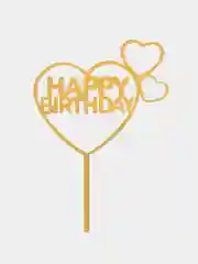 Желтый топпер для торта, украшение для торта на день рождения (Happy birthday) на любой праздник