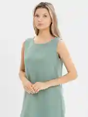 Зелёный хаки платье для дома из муслина