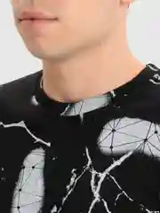 Черный футболка мужская с принтом