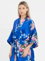 Синий халат женский