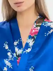 Синий халат женский