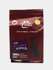 Сухой корм для собак средних пород, 1 кг, Glipet Optimal food