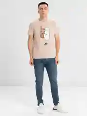 Бежевый футболка с принтом