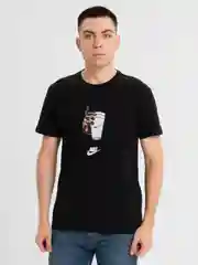 Черный футболка с принтом