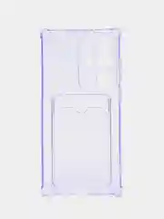 Лавандовый чехол для Samsung Galaxy S23 Ultra / Самсунг С23 Ультра, прозрачный, с карманом для карты