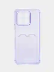 Лавандовый чехол для Honor X8a, Хонор Х8а, прозрачный, с карманом для карты
