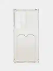 Черный чехол для Samsung Galaxy S23 Ultra / Самсунг С23 Ультра, прозрачный, с карманом для карты