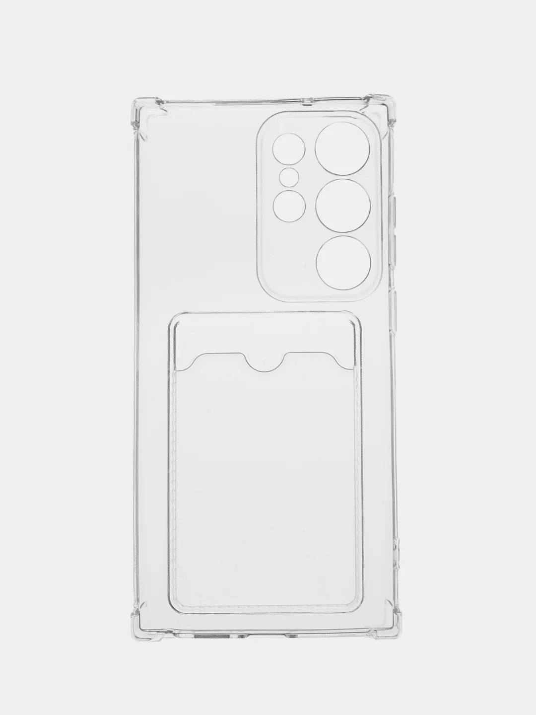 Прозрачный чехол для Samsung Galaxy S23 Ultra / Самсунг С23 Ультра, прозрачный, с карманом для карты