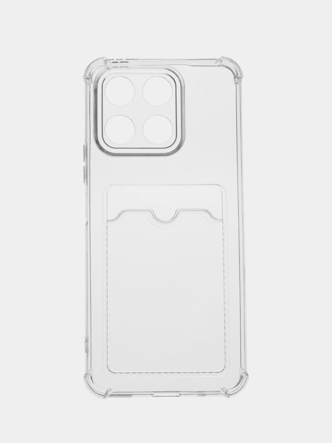 Прозрачный чехол для Honor X8a, Хонор Х8а, прозрачный, с карманом для карты
