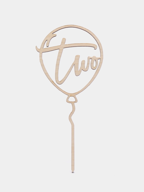 Топпер для торта "Two шар", из дерева