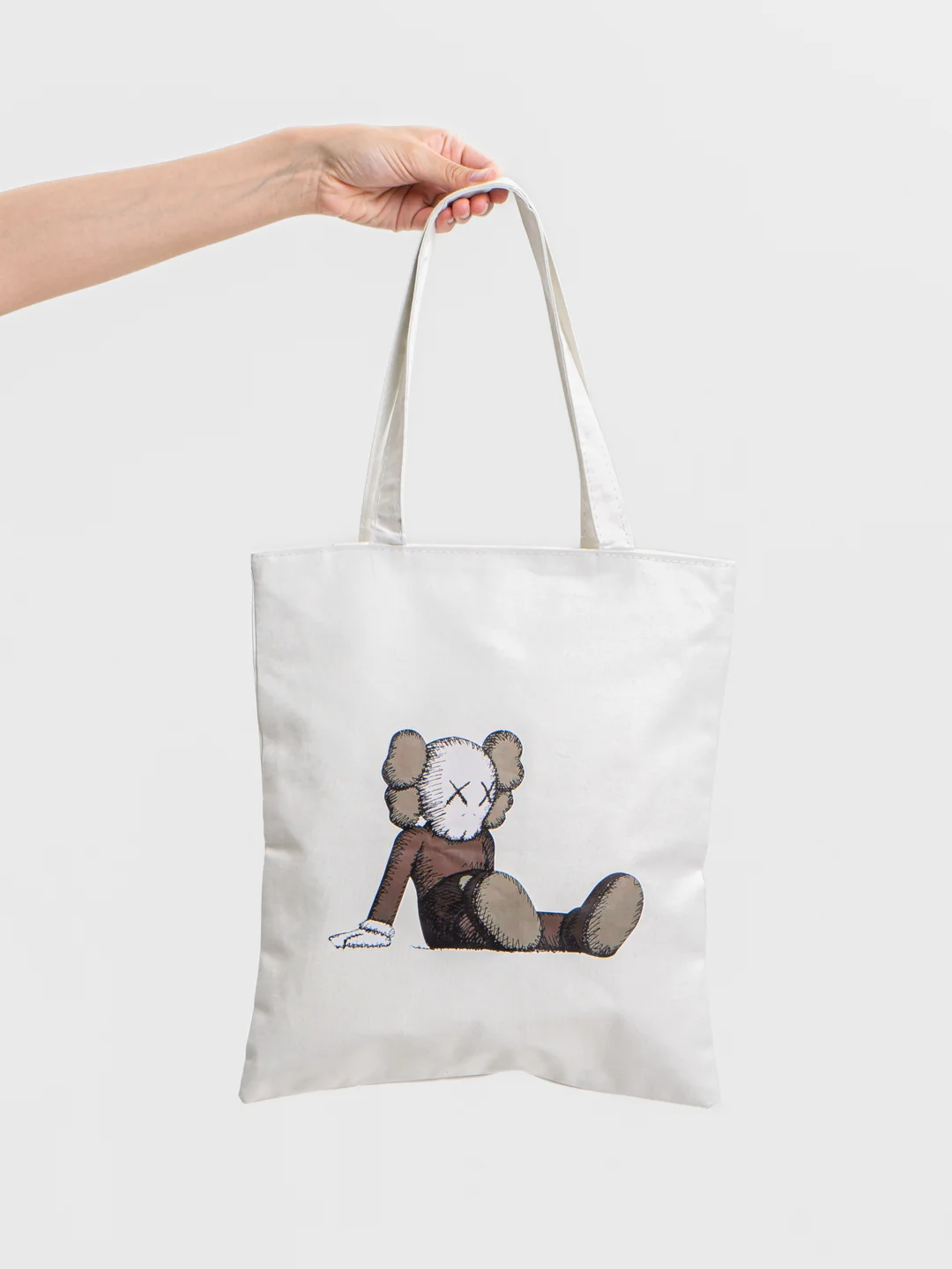 Бежевый меланж сумка-шоппер Kaws