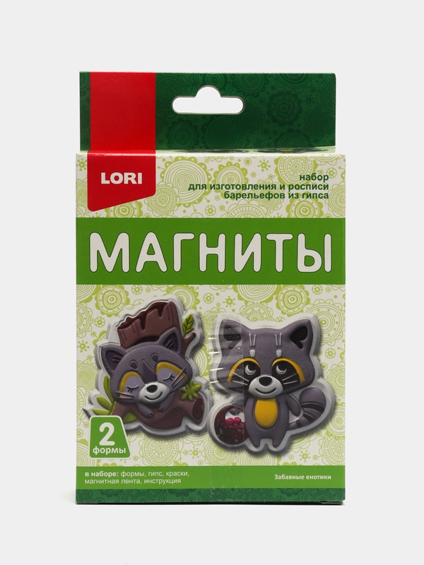 Набор для поделок, магниты из гипса "Забавные енотики", Lori