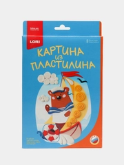 Набор для детского творчества. Картина из пластилина "Мишка моряк". Lori
