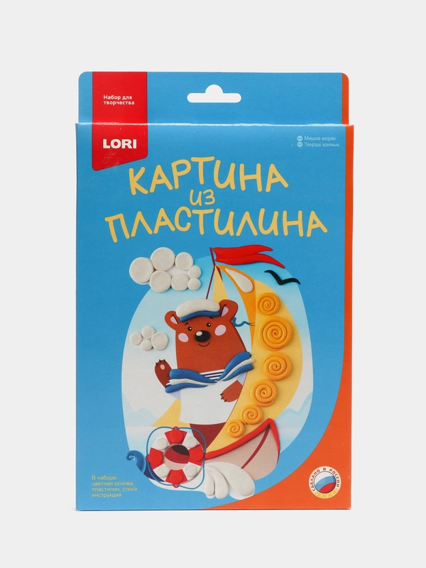 Набор для детского творчества. Картина из пластилина "Мишка моряк". Lori