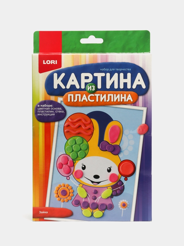 Набор для детского творчества, картина из пластилина "Зайка", Lori