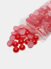 Алый полубусины клеевые, полужемчуг