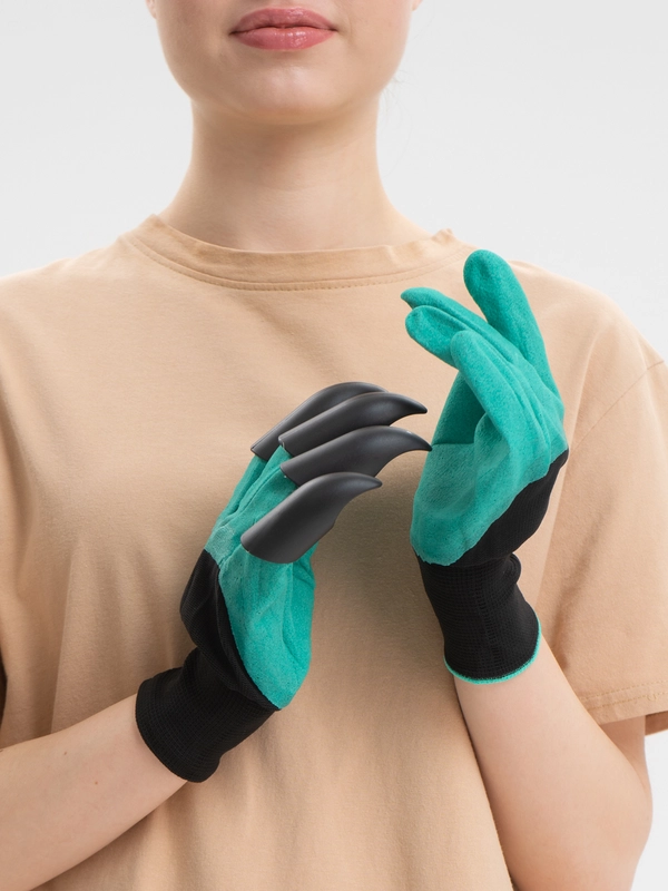 Садовые перчатки с когтями для сада Garden Genie Gloves