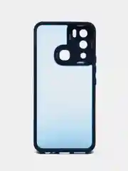 Морской чехол матовый для Infinix Hot 12i пластиковый, полупрозрачный, с глянцевой рамкой