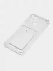Марсала чехол Xiaomi Redmi 10C / Poco C40, Поко С40 прозрачный противоударный с карманом для карты