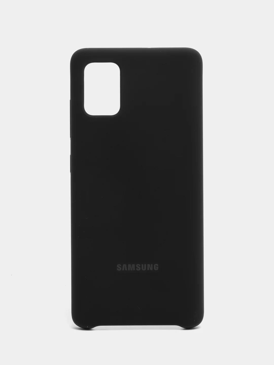 Черный чехол силиконовый для Samsung Galaxy A51 накладка бампер прозрачный / черный / голубой