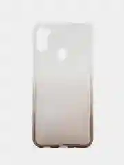Черный чехол силиконовый для Samsung Galaxy A11 накладка бампер черный / голубой градиент RedLine