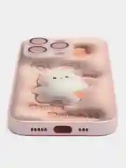 Кораллово-розовый чехол для iPhone, силиконовый, со стеклянной панелью