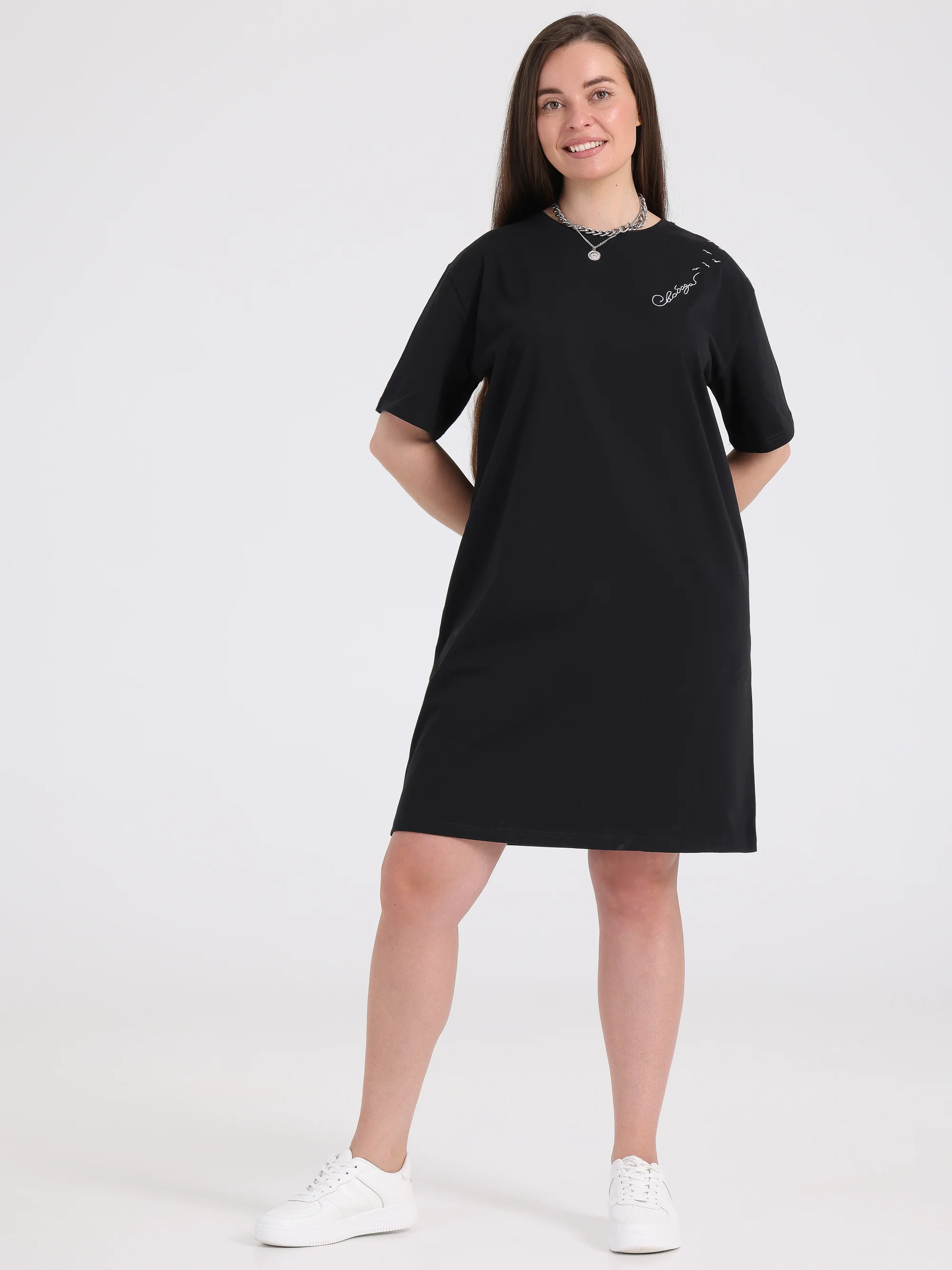 Прозрачный платье-футболка Oversize, короткая туника, большие размеры 42-60
