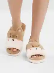 Коричневый тапочки домашние женские