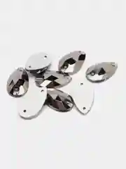 Угольный стразы стеклянные пришивные Pellosa Капля, Корея