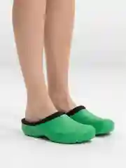 Зеленый сабо женские утепленные AYO