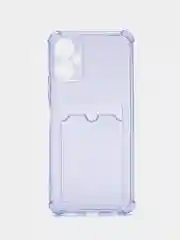 Лавандовый чехол для Tecno Spark 9 Pro (Техно Спарк 9 Про) прозрачный, с карманом для карты