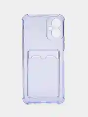 Лавандовый чехол для Tecno Spark 9 Pro (Техно Спарк 9 Про) прозрачный, с карманом для карты