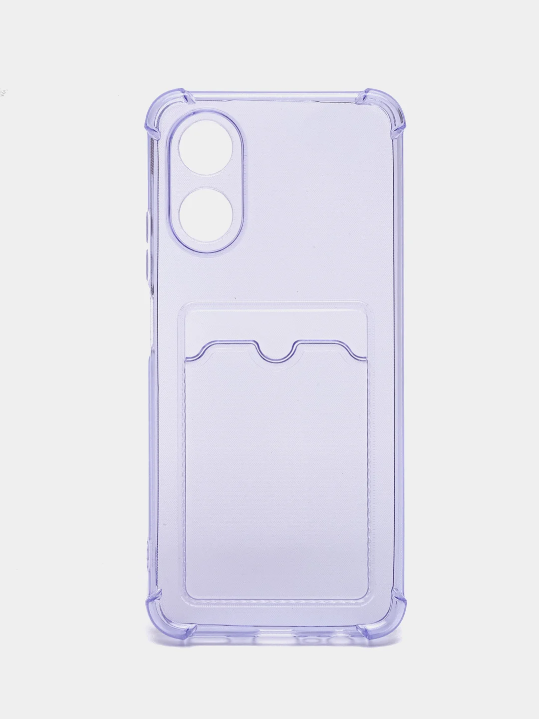 Лавандовый чехол для Oppo A17 / A17K, Оппо А17, А17К, прозрачный, с карманом для карты
