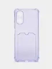 Лавандовый чехол для Oppo A17 / A17K, Оппо А17, А17К, прозрачный, с карманом для карты