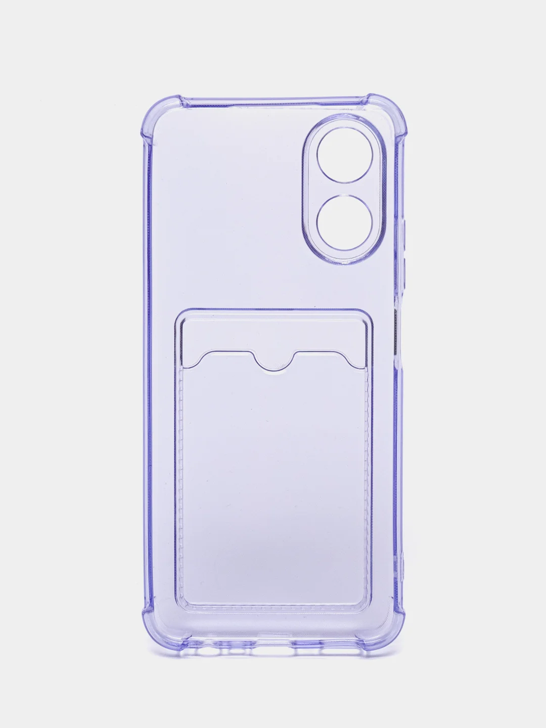 Лавандовый чехол для Oppo A17 / A17K, Оппо А17, А17К, прозрачный, с карманом для карты