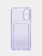 Лавандовый чехол для Oppo A17 / A17K, Оппо А17, А17К, прозрачный, с карманом для карты