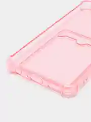 Розовый чехол для Tecno Spark 9 Pro (Техно Спарк 9 Про) прозрачный, с карманом для карты